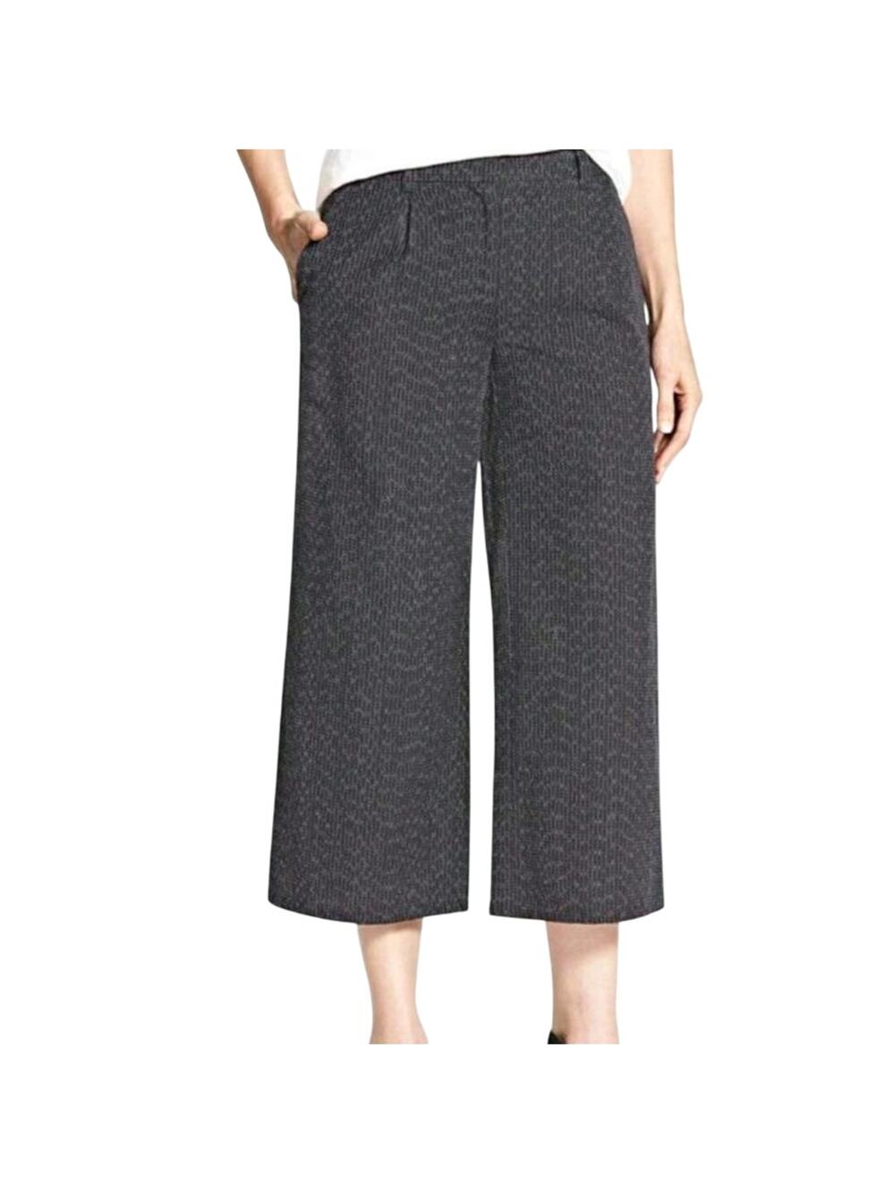 Eileen Fisher Dark Navy Organic Cotton Wide Leg Crop Pant